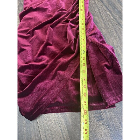 I.N.C. International Concepts Women's Velvet Wrap Mini Dress Red Burgundy P M - Picture 12 of 12